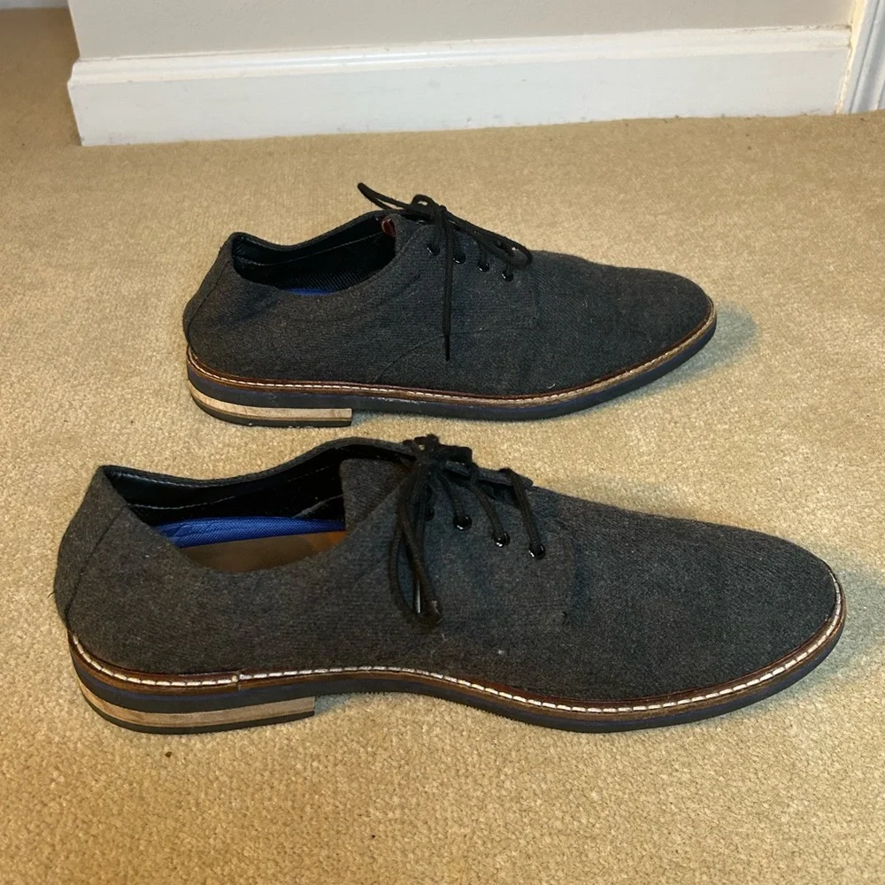 BOSTONIAN Men's Dezmin Plain Oxford Casual Dress Black Grey Wool Shoe Size 11